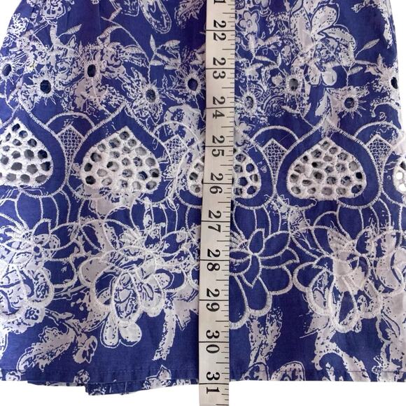 Soft Surroundings Top Women's Medium Peasant Pintuck Floral Embroidered Eyelet - Picture 8 of 8